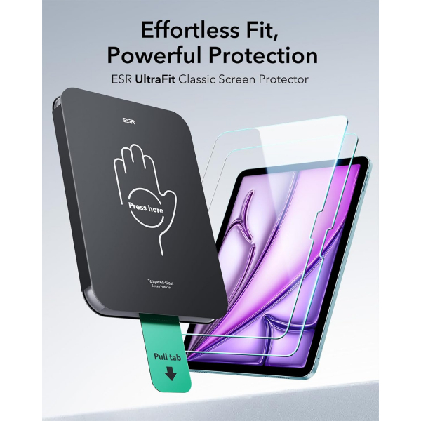 ESR iPad Air M2 Temperli Cam Ekran Koruyucu (13 in)