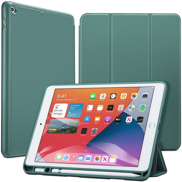 ESR iPad Kalem Blmeli Klf (10.2 in)(7. Nesil)-Green