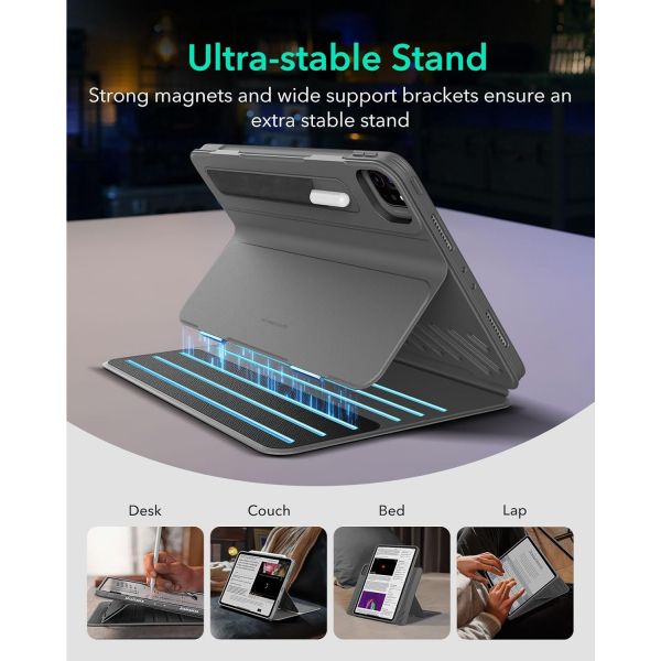 ESR iPad Pro 3/4.Nesil Manyetik Standl Klf(11 in)-Grey