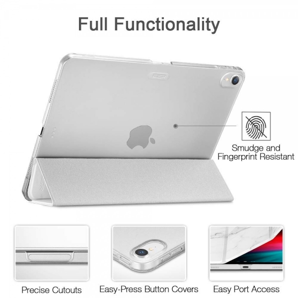 ESR iPad Pro Mermer Desenli Standl Klf (11 in)-White Marble