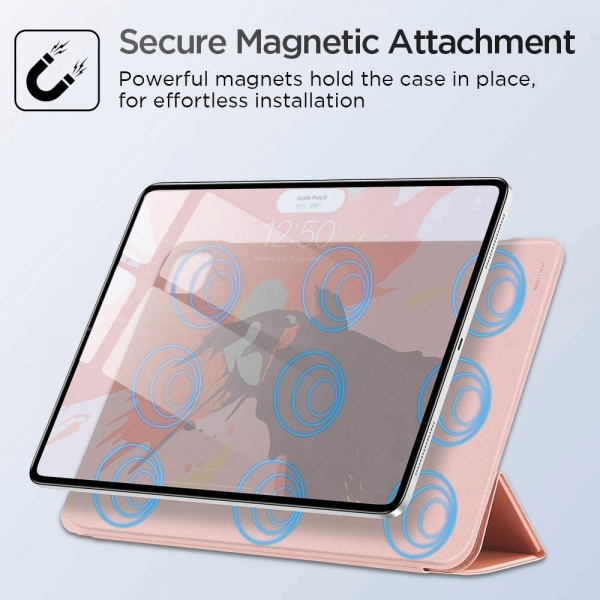 ESR iPad Pro Rebound Manyetik Akll Klf (12.9 in)(4. Nesil)-Rose Gold