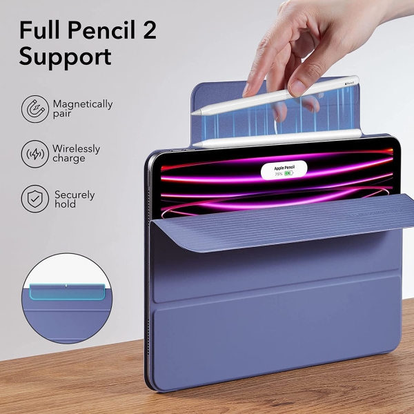 ESR iPad Pro Rebound Manyetik Akll Klf (12.9 in)(4. Nesil)-Lavender