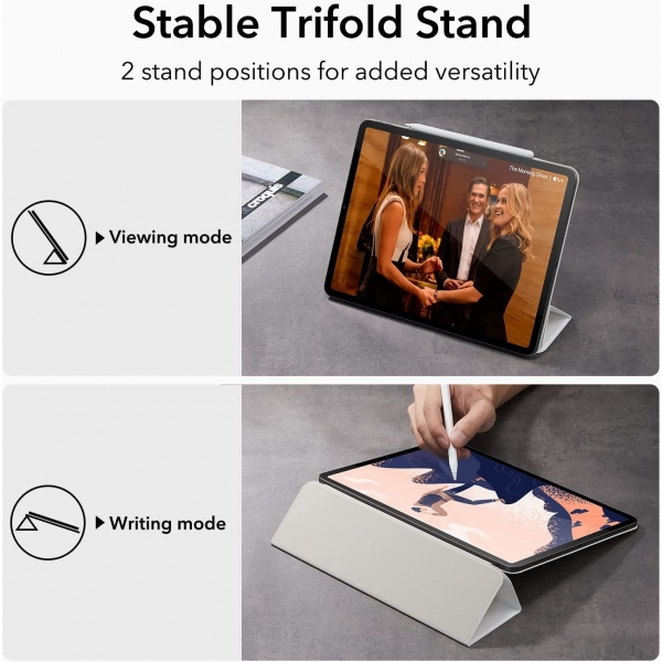 ESR iPad Pro Rebound Manyetik Akll Klf (12.9 in)(4. Nesil)-White