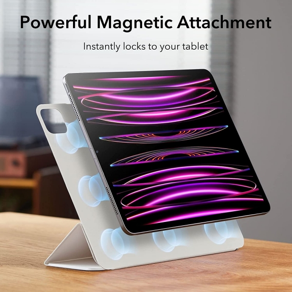 ESR iPad Pro Rebound Manyetik Akll Klf (12.9 in)(4. Nesil)-White
