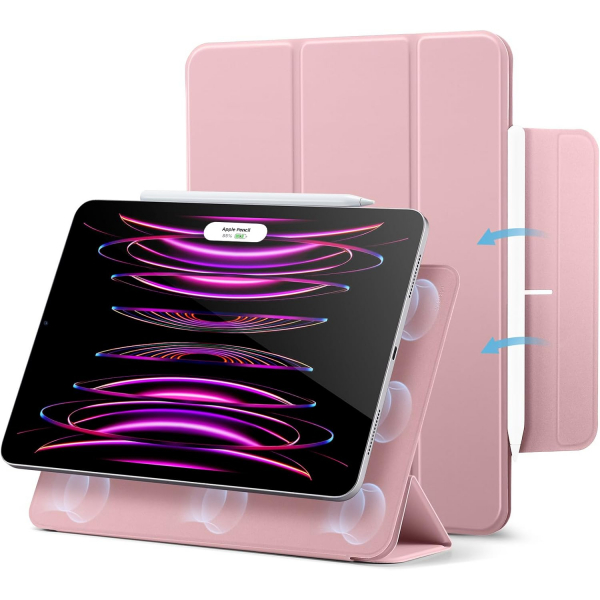 ESR iPad Pro Rebound Manyetik Ak�ll� K�l�f (12.9 in�)(4. Nesil)-Pink