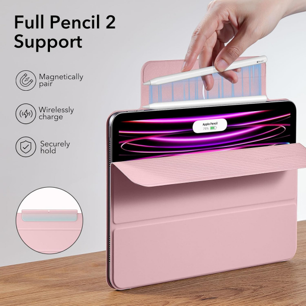 ESR iPad Pro Rebound Manyetik Ak�ll� K�l�f (12.9 in�)(4. Nesil)-Pink