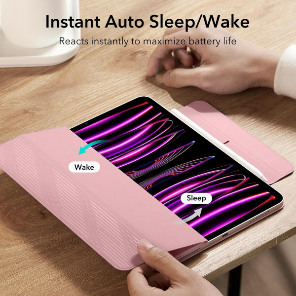 ESR iPad Pro Rebound Manyetik Ak�ll� K�l�f (12.9 in�)(4. Nesil)-Pink