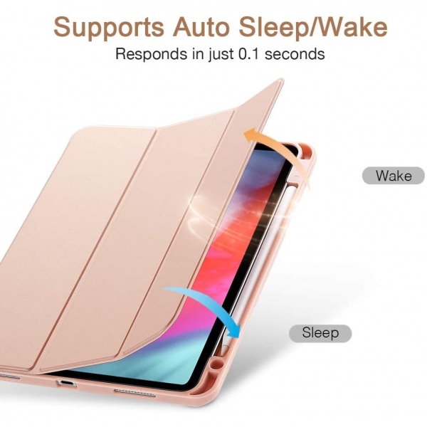 ESR iPad Pro Kalem Blmeli Klf (11 in)(2. Nesil)-Rose Gold