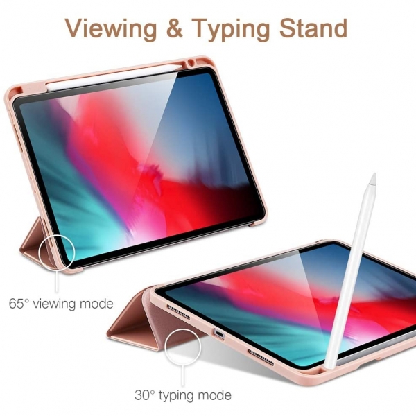 ESR iPad Pro Kalem Blmeli Klf (11 in)(2. Nesil)-Rose Gold