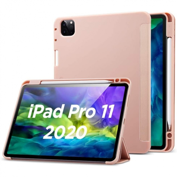 ESR iPad Pro Kalem Blmeli Klf (11 in)(2. Nesil)-Rose Gold