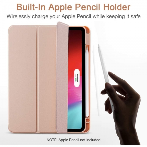 ESR iPad Pro Kalem Blmeli Klf (11 in)(2. Nesil)-Rose Gold