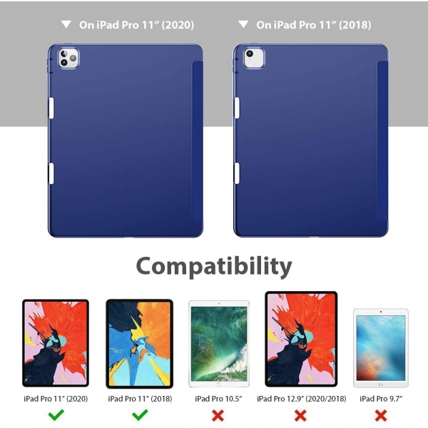 ESR iPad Pro Kalem Blmeli Klf (11 in)(2. Nesil)-Blue