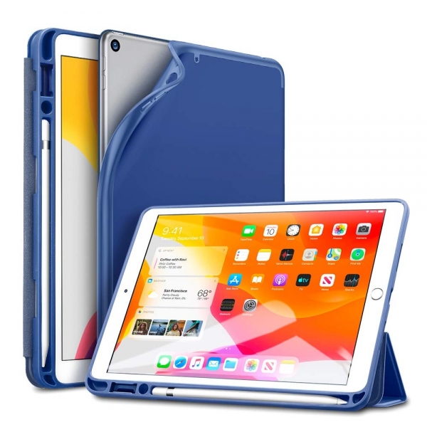 ESR iPad Kalem Bölmeli Kılıf (10.2 inç)(7. Nesil)-Blue