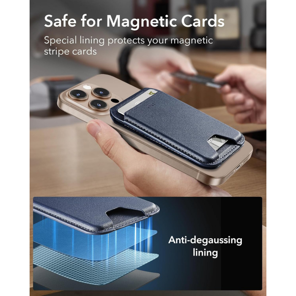 ESR iPhone 17 Manyetik Czdan Stand-Dark Blue