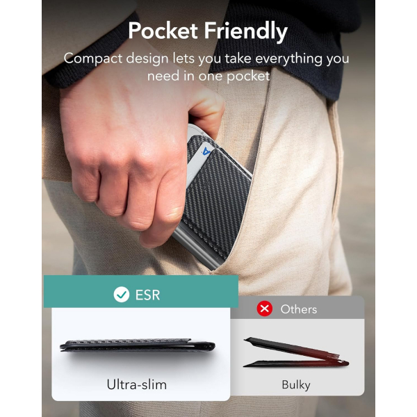 ESR iPhone 17 Manyetik Czdan Stand-Black Carbon