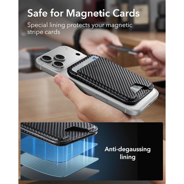 ESR iPhone 17 Manyetik Czdan Stand-Black Carbon