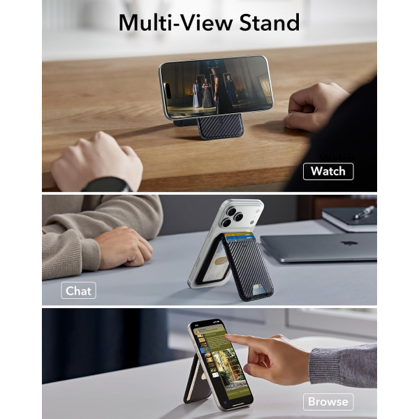 ESR iPhone 17 Manyetik Czdan Stand-Black Carbon
