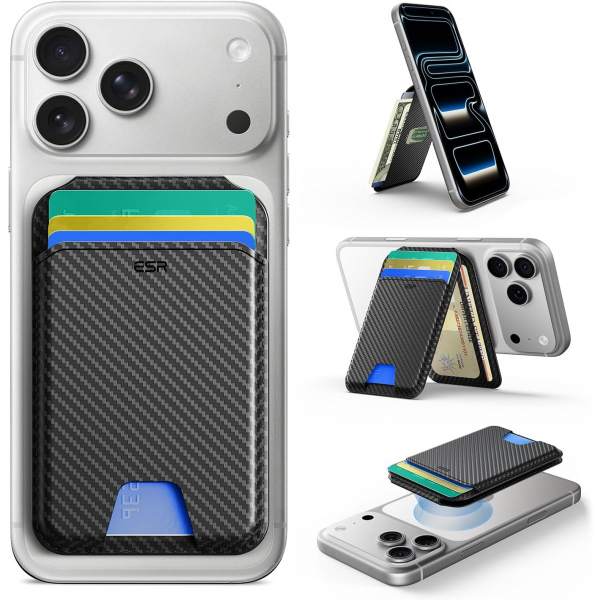 ESR iPhone 17 Manyetik Czdan Stand-Black Carbon