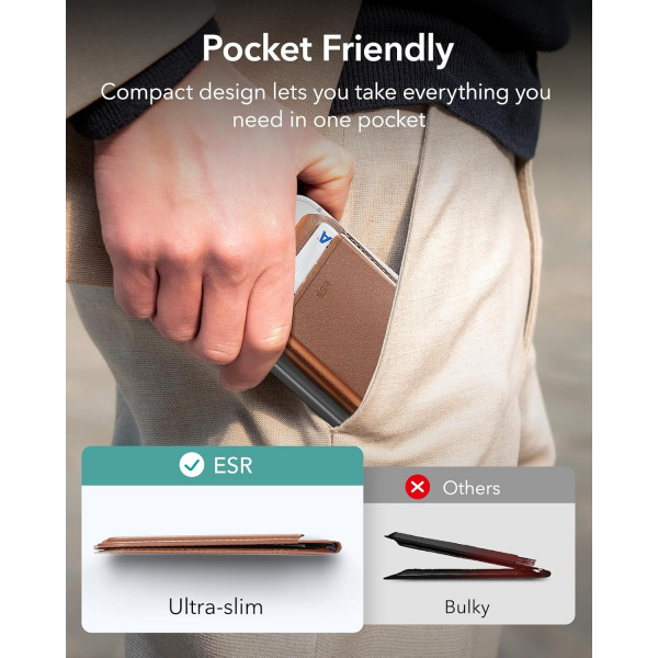 ESR iPhone 17 Manyetik Czdan Stand-Brown