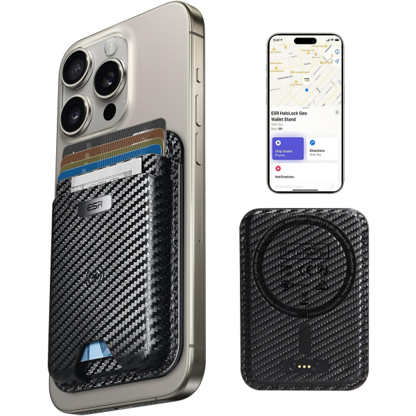 ESR iPhone 17 MagSafe Czdan Stand-Black Carbon