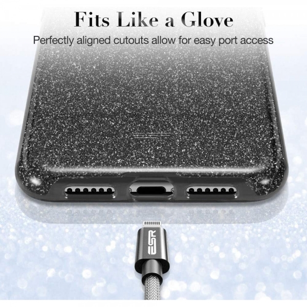 ESR iPhone SE Glitter Serisi Klf (2. Nesil)-Black