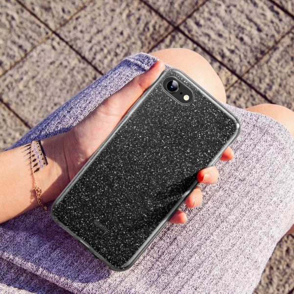 ESR iPhone SE Glitter Serisi Klf (2. Nesil)-Black