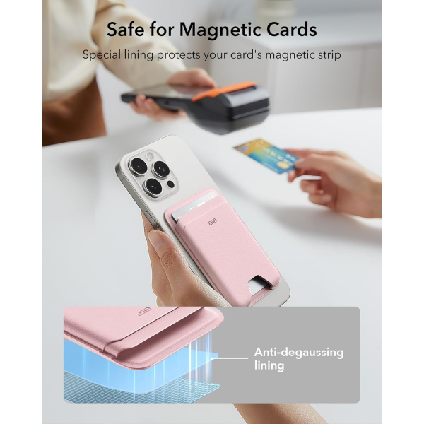 ESR iPhone Uyumlu Manyetik Czdan -Light Pink