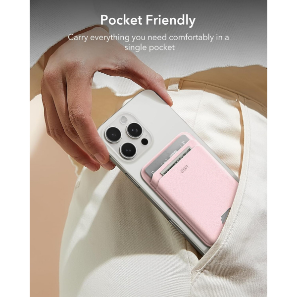 ESR iPhone Uyumlu Manyetik Czdan -Light Pink