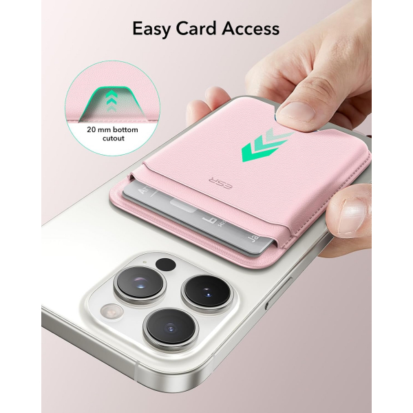 ESR iPhone Uyumlu Manyetik Czdan -Light Pink
