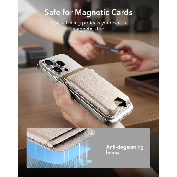 ESR iPhone Uyumlu Manyetik Czdan -Desert Titanium
