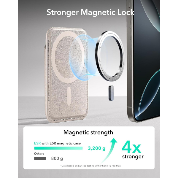 ESR iPhone Uyumlu Manyetik Czdan -Desert Titanium