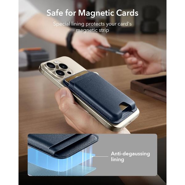 ESR iPhone Uyumlu Manyetik Czdan -Dark Blue