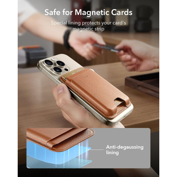 ESR iPhone Uyumlu Manyetik Czdan -Brown