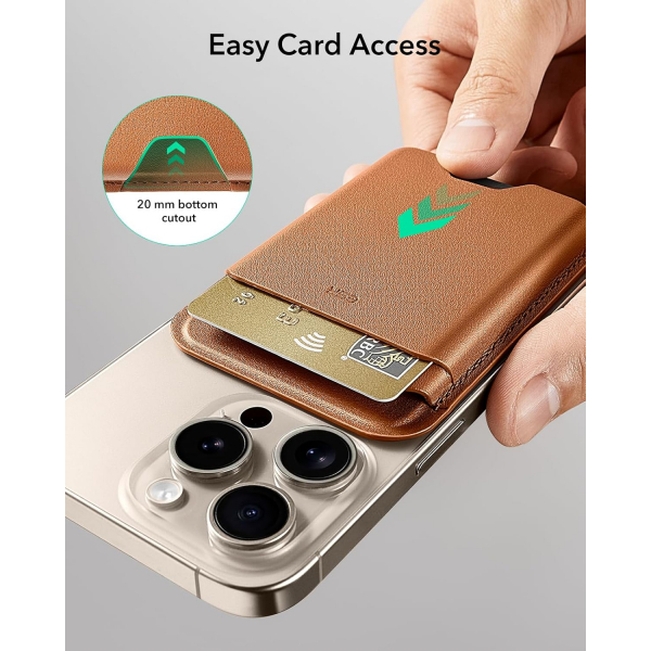 ESR iPhone Uyumlu Manyetik Czdan -Brown