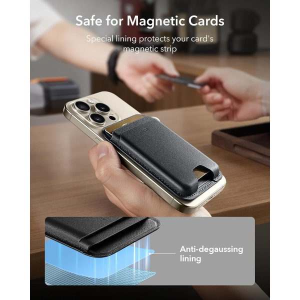ESR iPhone Uyumlu Manyetik Czdan -Black