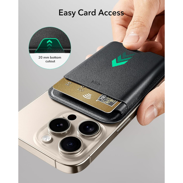 ESR iPhone Uyumlu Manyetik Czdan -Black