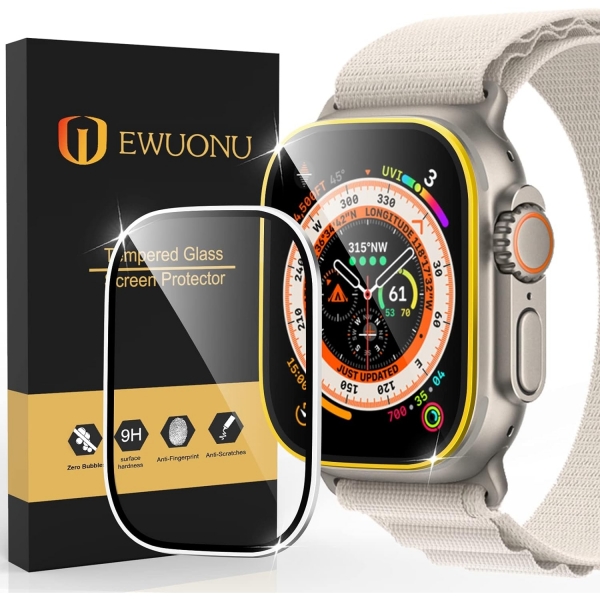 EWUONU Apple Watch Ultra 2.Nesil Ekran Koruyucu-Yellow Titanium