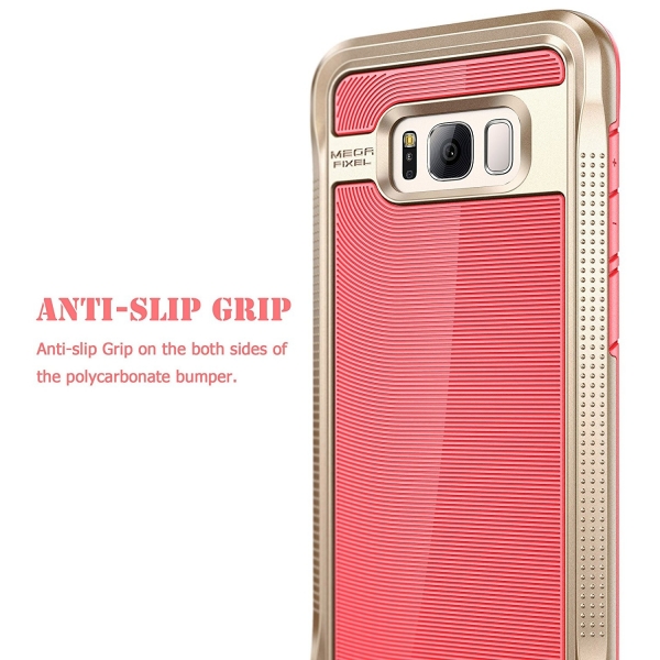 E LV Galaxy S8 Plus Hybrid Slim Klf-Salmon Pink Gold