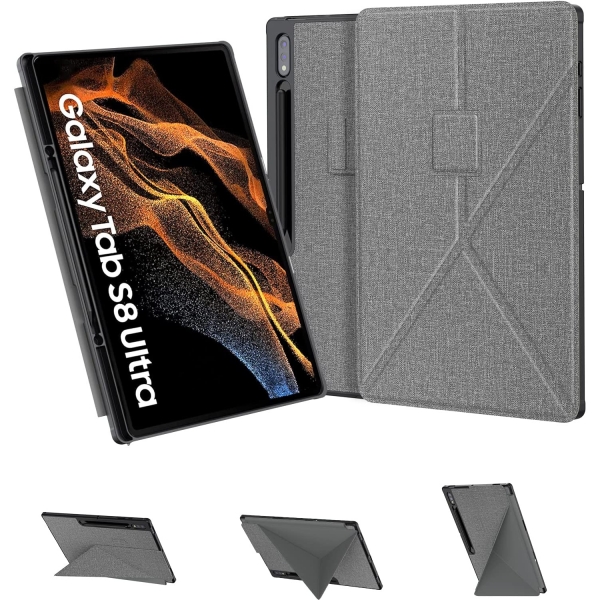 E NET-CASE Galaxy Tab S8 Ultra K�l�f (14.6 in�)-Grey