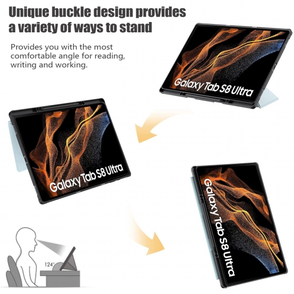 E NET-CASE Galaxy Tab S8 Ultra K�l�f (14.6 in�)-Sky Blue