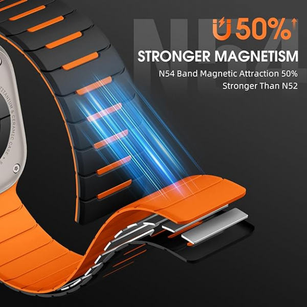 Easuny Apple Watch Ultra 1/2.Nesil Kay-Black Orange