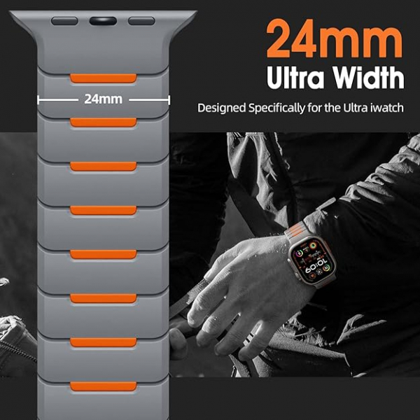 Easuny Apple Watch Ultra 1/2.Nesil Kay-Gray Orange 