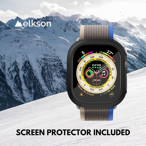Elkson Quattro Max Apple Watch Ultra 2.Nesil Ekran Koruyucu (49mm)-Black