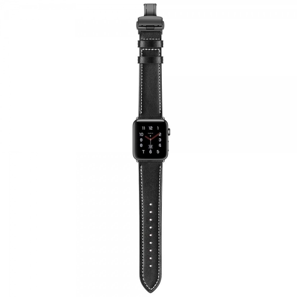 EloBeth Apple Watch Deri Kay (38/40mm)-Black Strap Black Clasp