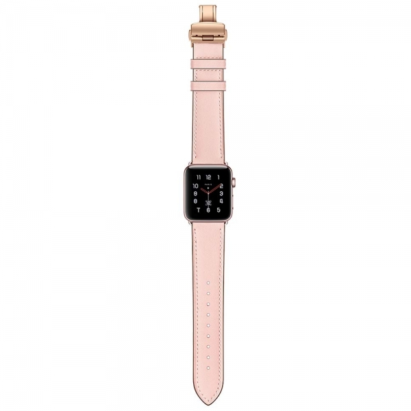 EloBeth Apple Watch Deri Kay (38/40mm)-Pink Strap Rose Gold Clasp