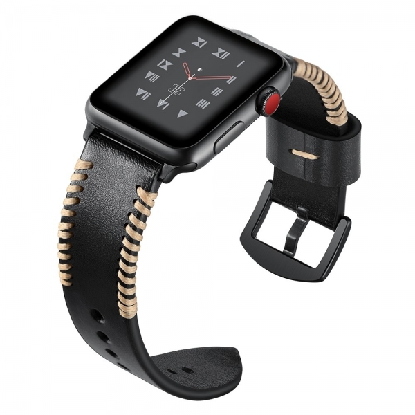 Elobeth Apple Watch Deri Kay (44mm/42mm)-Black