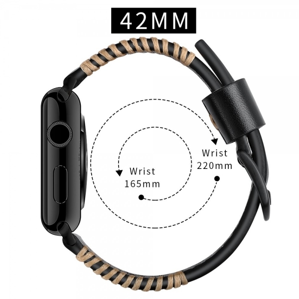 Elobeth Apple Watch Deri Kay (44mm/42mm)-Black