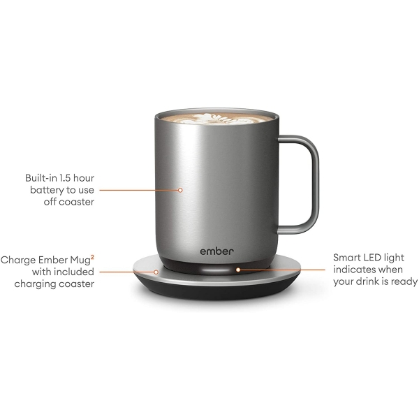 Ember Scaklk Kontroll Akll Kupa (2.Nesil)(295ml)-Silver