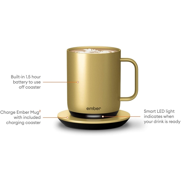 Ember Scaklk Kontroll Akll Kupa (2.Nesil)(295ml)-Gold
