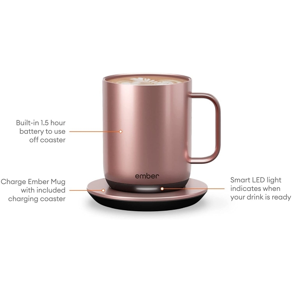 Ember Scaklk Kontroll Akll Kupa (2.Nesil)(295ml)-Rose Gold